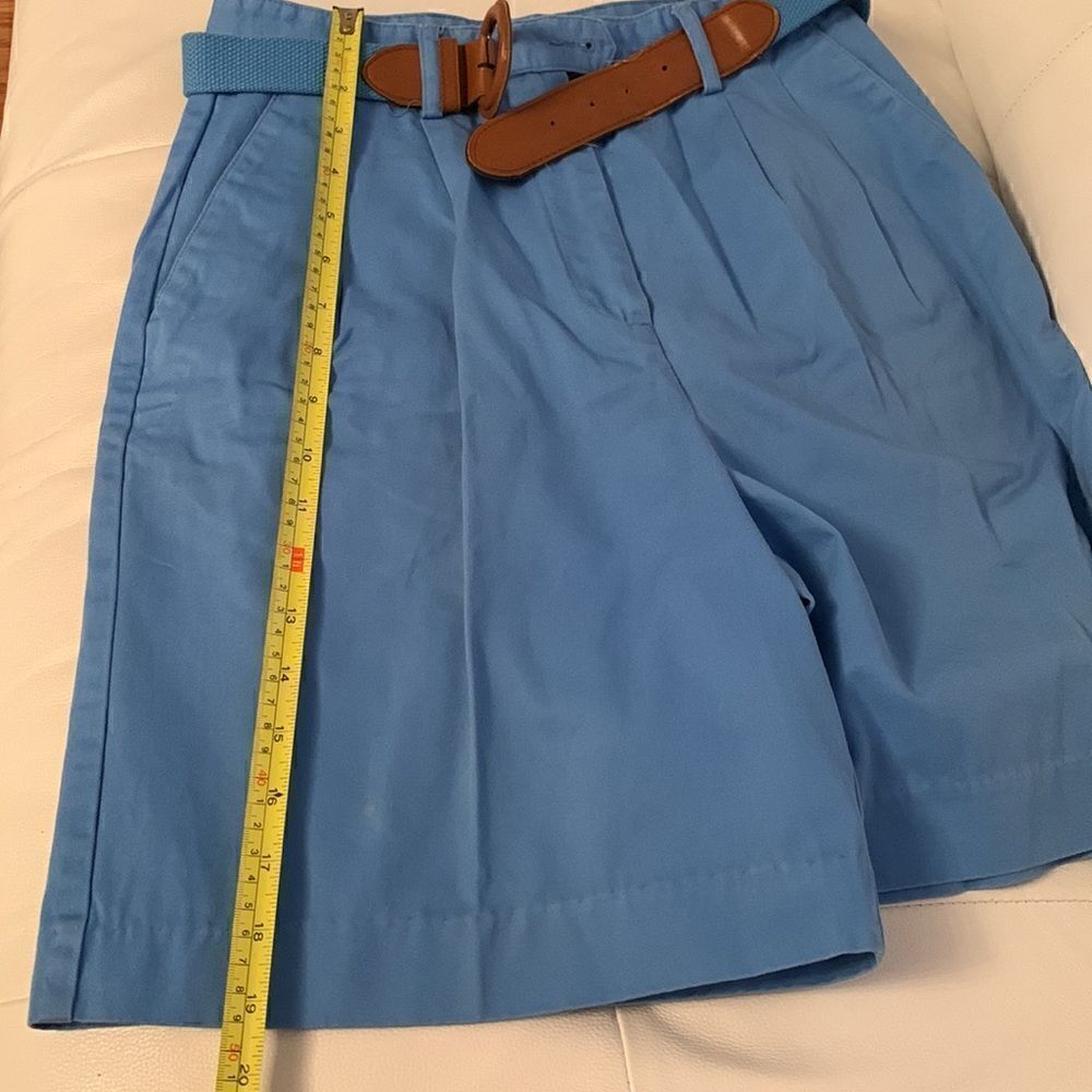 Vintage Basic Editions Cotton Blue Shorts W/ Belt Size 8 - Picture 6 of 7